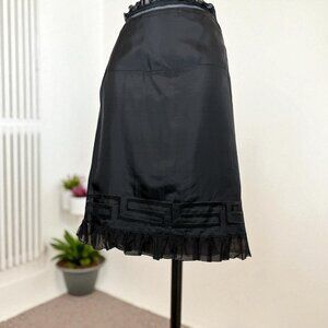 Miu Miu Black Silk Ruffle Trim Skirt – Size 42